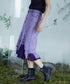 Distressed Layered Denim Skirt